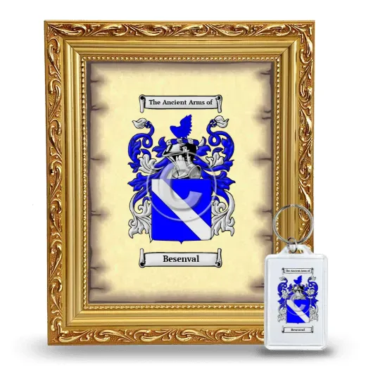 Besenval Framed Coat of Arms and Keychain - Gold