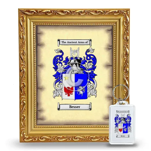 Besser Framed Coat of Arms and Keychain - Gold