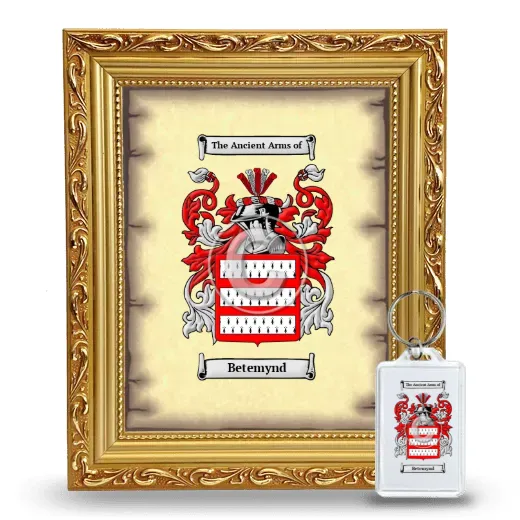 Betemynd Framed Coat of Arms and Keychain - Gold