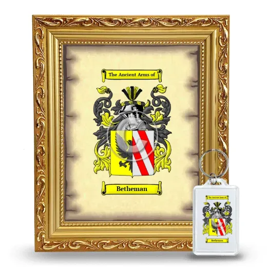 Betheman Framed Coat of Arms and Keychain - Gold