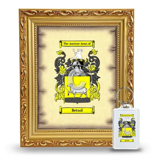 Betsol Framed Coat of Arms and Keychain - Gold