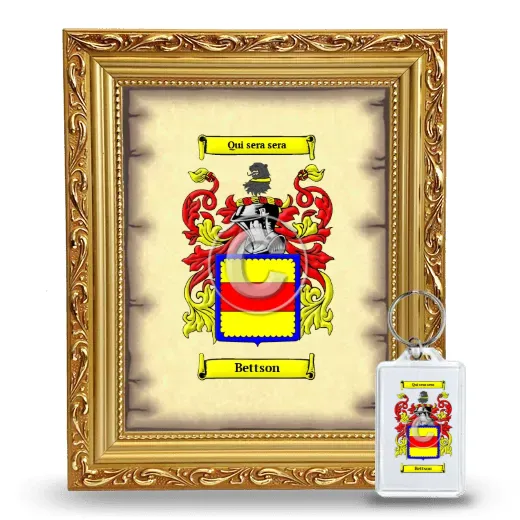 Bettson Framed Coat of Arms and Keychain - Gold
