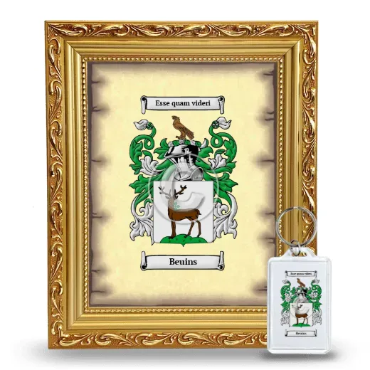 Beuins Framed Coat of Arms and Keychain - Gold