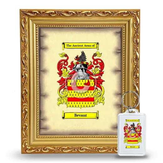 Bevant Framed Coat of Arms and Keychain - Gold
