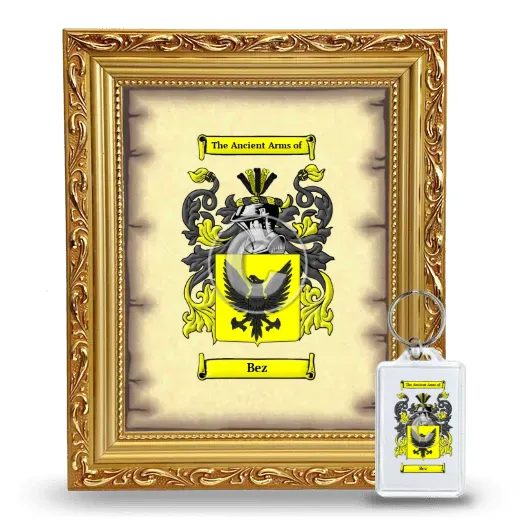 Bez Framed Coat of Arms and Keychain - Gold