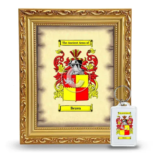 Bezen Framed Coat of Arms and Keychain - Gold