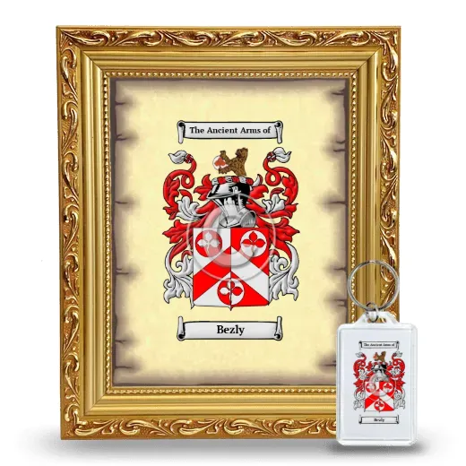 Bezly Framed Coat of Arms and Keychain - Gold
