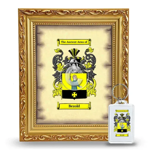 Bezold Framed Coat of Arms and Keychain - Gold