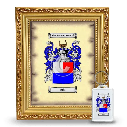 Bibi Framed Coat of Arms and Keychain - Gold