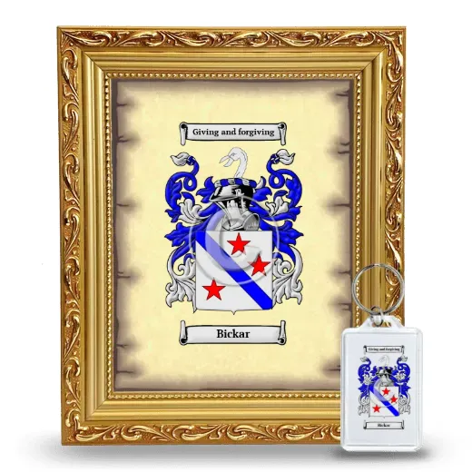 Bickar Framed Coat of Arms and Keychain - Gold
