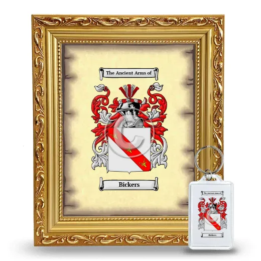 Bickers Framed Coat of Arms and Keychain - Gold
