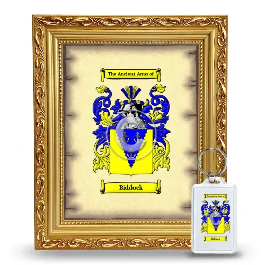 Biddock Framed Coat of Arms and Keychain - Gold