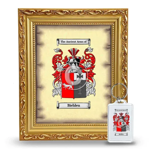 Biehlen Framed Coat of Arms and Keychain - Gold