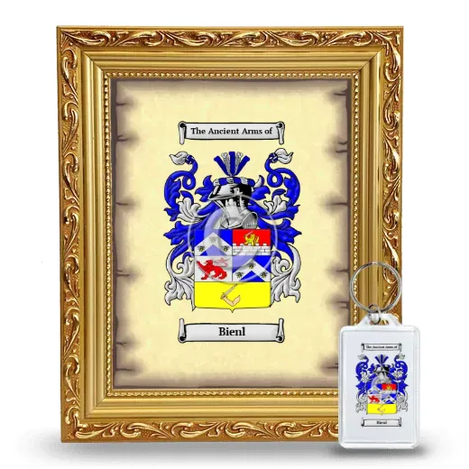 Bienl Framed Coat of Arms and Keychain - Gold