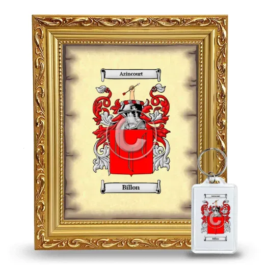 Billon Framed Coat of Arms and Keychain - Gold