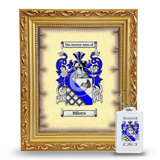 Billotte Framed Coat of Arms and Keychain - Gold