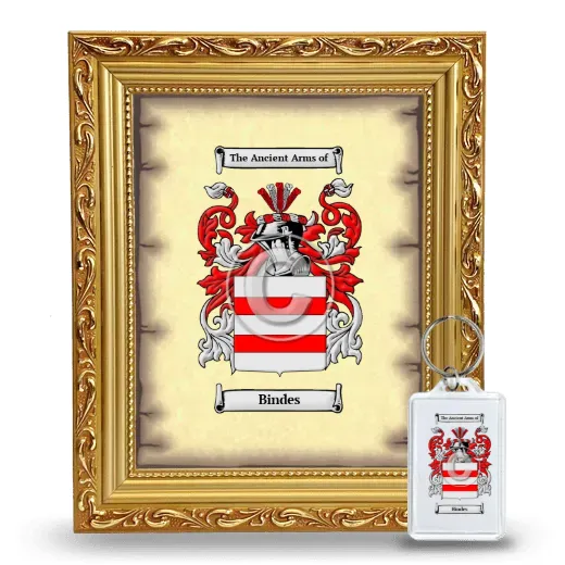 Bindes Framed Coat of Arms and Keychain - Gold