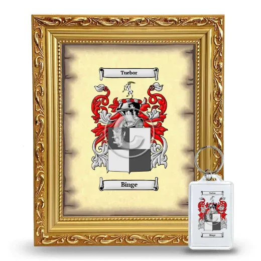 Binge Framed Coat of Arms and Keychain - Gold