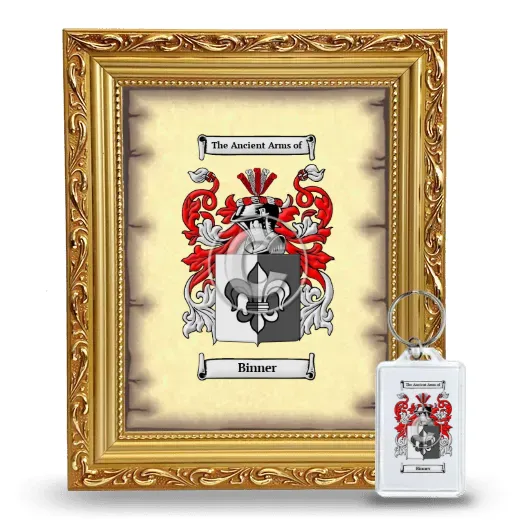 Binner Framed Coat of Arms and Keychain - Gold