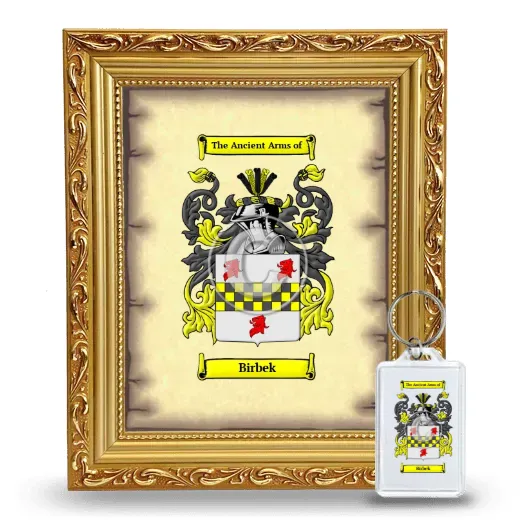 Birbek Framed Coat of Arms and Keychain - Gold