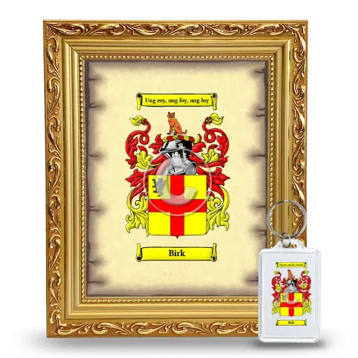Birk Framed Coat of Arms and Keychain - Gold