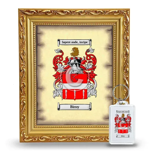 Birny Framed Coat of Arms and Keychain - Gold