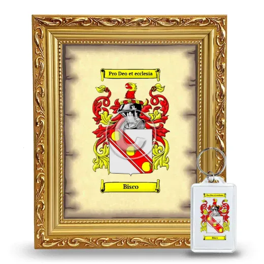 Bisco Framed Coat of Arms and Keychain - Gold