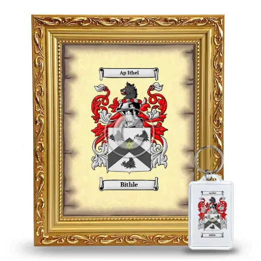 Bithle Framed Coat of Arms and Keychain - Gold