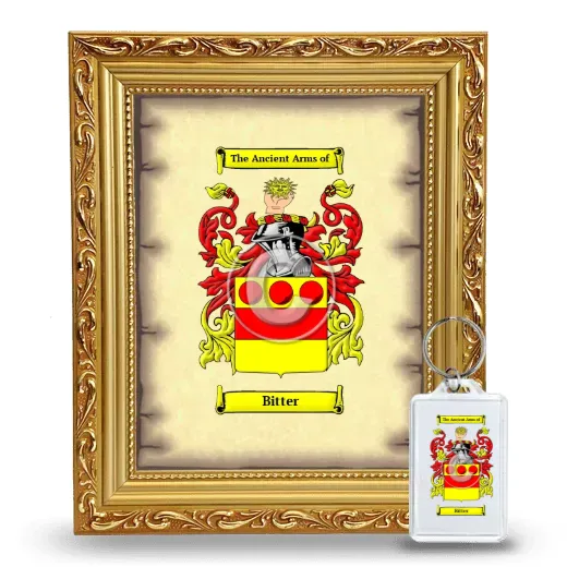 Bitter Framed Coat of Arms and Keychain - Gold