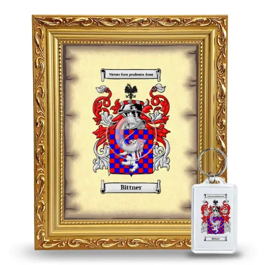 Bittner Framed Coat of Arms and Keychain - Gold