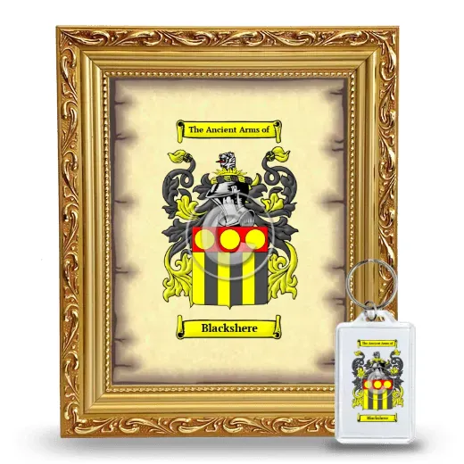 Blackshere Framed Coat of Arms and Keychain - Gold