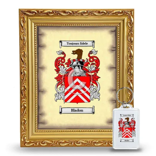 Bladon Framed Coat of Arms and Keychain - Gold