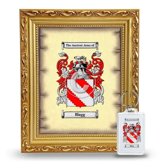 Blagg Framed Coat of Arms and Keychain - Gold