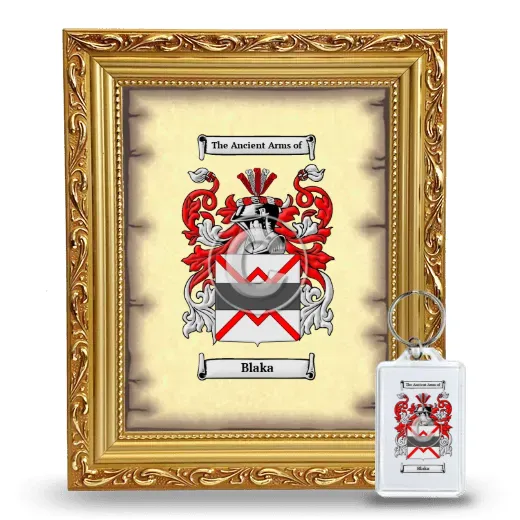 Blaka Framed Coat of Arms and Keychain - Gold