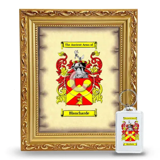Blancharde Framed Coat of Arms and Keychain - Gold