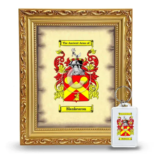 Blankearon Framed Coat of Arms and Keychain - Gold