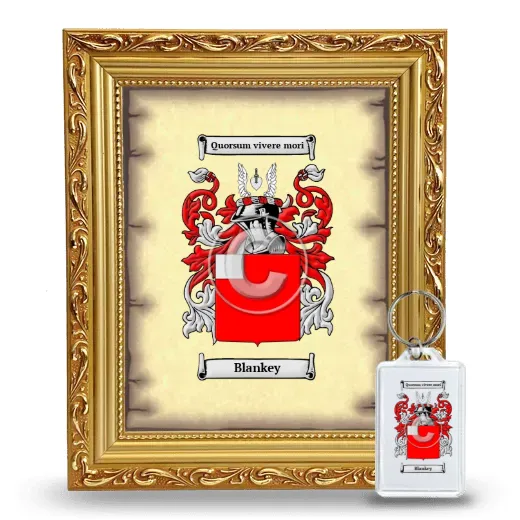 Blankey Framed Coat of Arms and Keychain - Gold