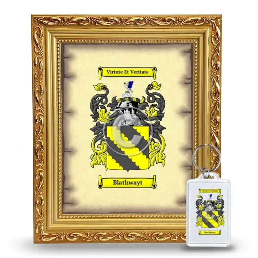 Blathwayt Framed Coat of Arms and Keychain - Gold