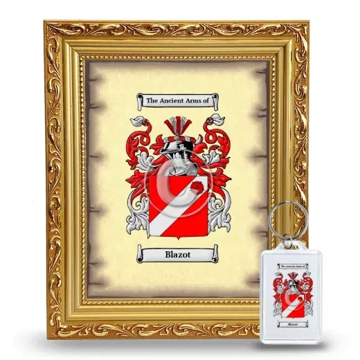 Blazot Framed Coat of Arms and Keychain - Gold