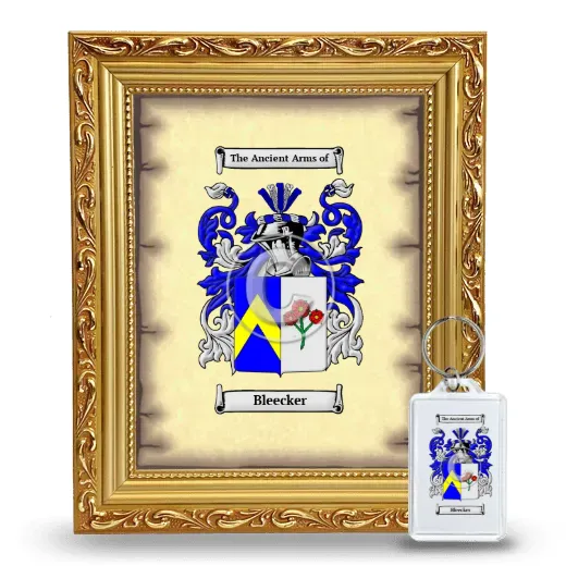 Bleecker Framed Coat of Arms and Keychain - Gold