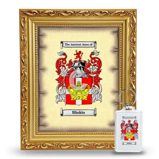 Blinkin Framed Coat of Arms and Keychain - Gold