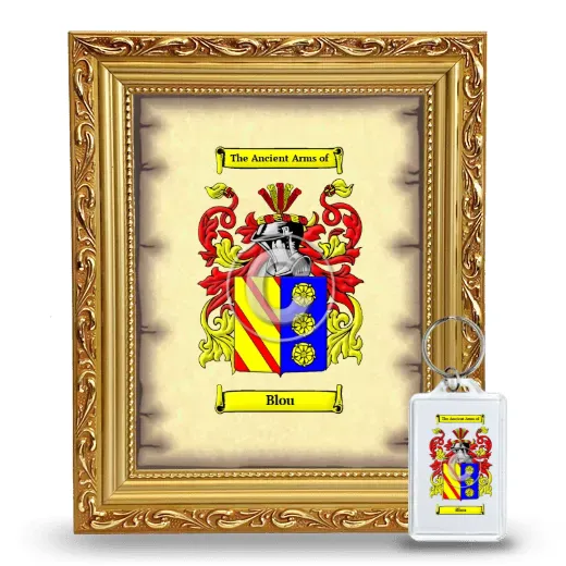 Blou Framed Coat of Arms and Keychain - Gold
