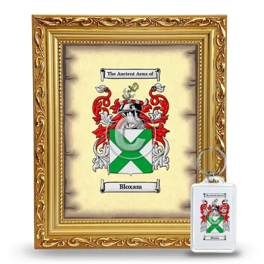 Bloxam Framed Coat of Arms and Keychain - Gold