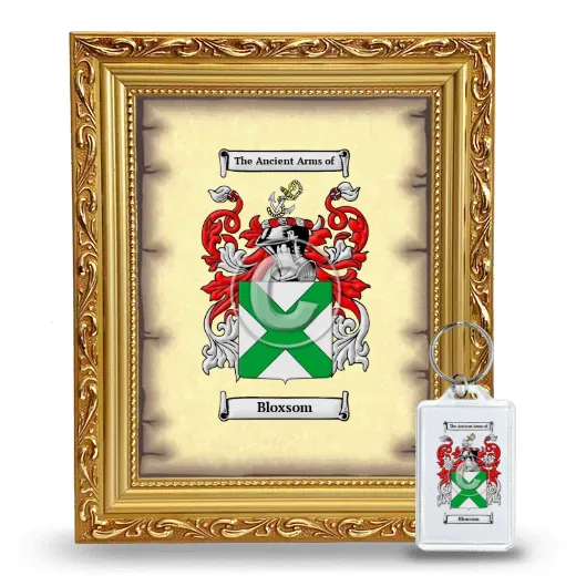 Bloxsom Framed Coat of Arms and Keychain - Gold