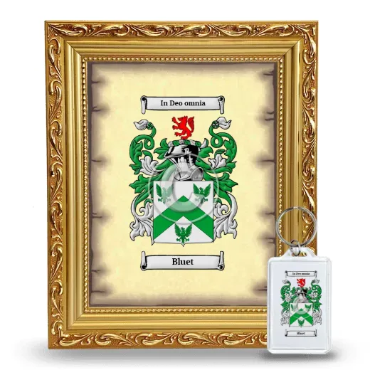Bluet Framed Coat of Arms and Keychain - Gold