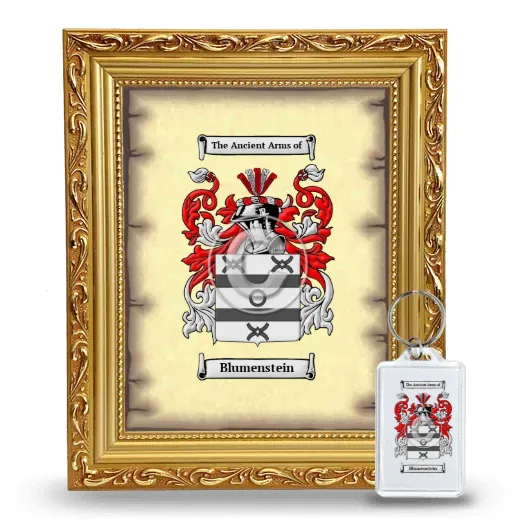 Blumenstein Framed Coat of Arms and Keychain - Gold