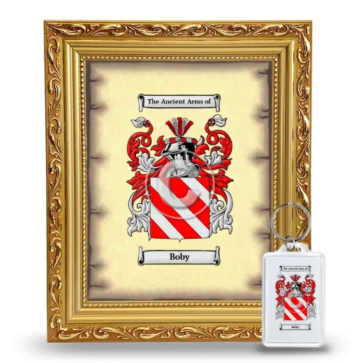 Boby Framed Coat of Arms and Keychain - Gold