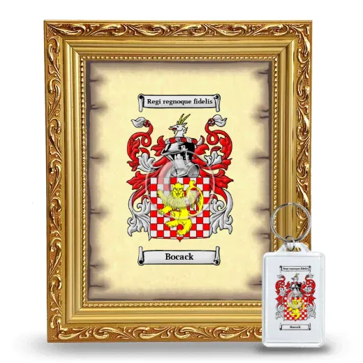 Bocack Framed Coat of Arms and Keychain - Gold