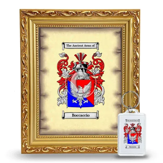 Boccaccio Framed Coat of Arms and Keychain - Gold