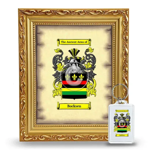 Bocksen Framed Coat of Arms and Keychain - Gold